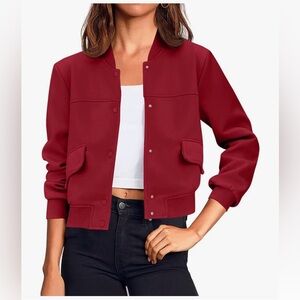 NWT Women's Red Bomber Jacket-S